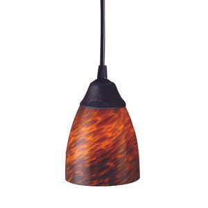 Classico 5'' Wide 1-Light Mini Pendant - Dark Rust with Espresso Glass 1