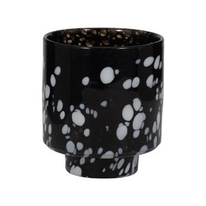 BAKERWOOD BLACK GLASS VASE 8 (IN) 4