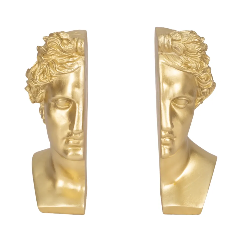 BRAXTONPORT SET OF 2 GOLD BOOKENDS 9 (IN)