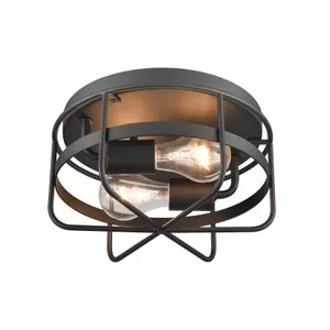 Gael 10″ Wide 2-Light Flush Mount - Matte Black 3