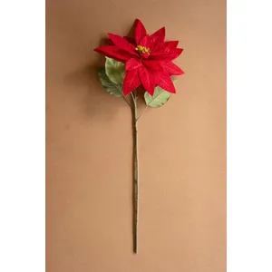 Artificial Red Poinsettia Stem 1