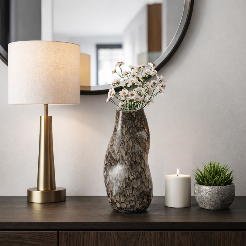 COLEGATE BROWN GLASS VASE 15 (IN)