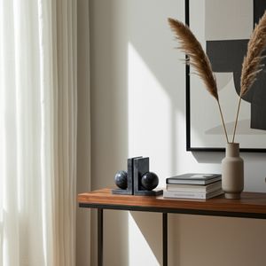 HELTONPORT SET OF 2 BLACK BOOKENDS 6 (IN) 10