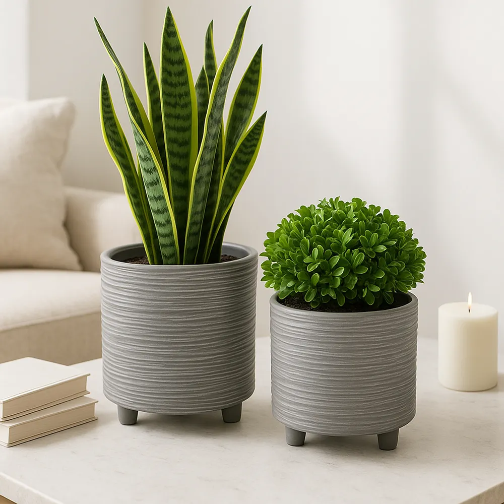 COHENGROVE SET OF 2 GRAY PLANTER 8 (IN)