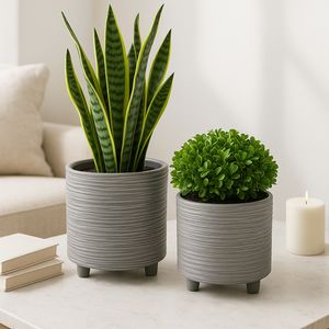 COHENGROVE SET OF 2 GRAY PLANTER 8 (IN) 10