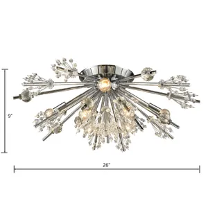 Starburst 26'' Wide 8-Light Semi Flush Mount - Polished Chrome 2