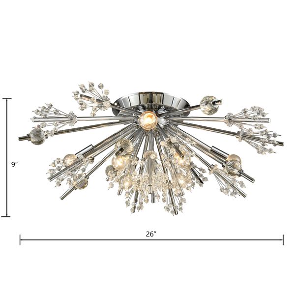 Starburst 26'' Wide 8-Light Semi Flush Mount - Polished Chrome