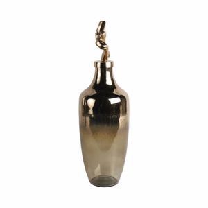 BRAMRUN GOLD GLASS VASE 20 (IN) 4