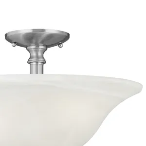 Riva 16'' Wide 3-Light Semi Flush Mount - Brushed Nickel 2