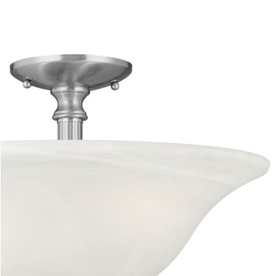 Riva 16'' Wide 3-Light Semi Flush Mount - Brushed Nickel