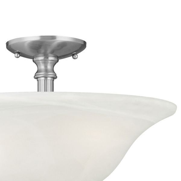Riva 16'' Wide 3-Light Semi Flush Mount - Brushed Nickel