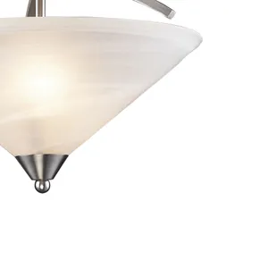 Elysburg 16'' Wide 2-Light Semi Flush Mount - Satin Nickel 4