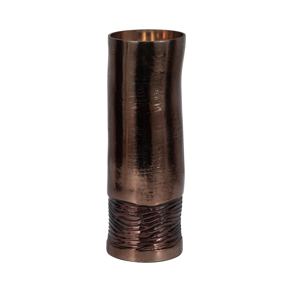 HAMDENWAY BRONZE GLASS VASE 14 (IN)