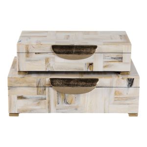 CLAXTONWORTH SET OF 2 TAN BOXES 5 (IN) 5