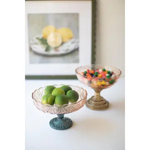 Set of 2 Glass Compotes 1