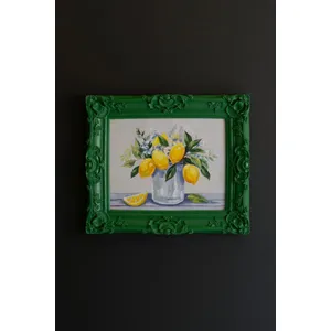 Dark Green Framed Lemon Painting 1