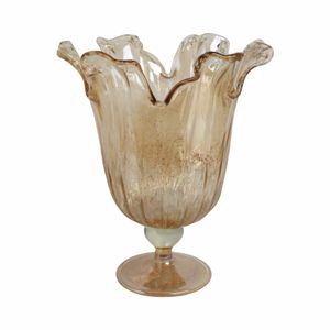 HARDENSHAW BROWN GLASS VASE 18 (IN) 5