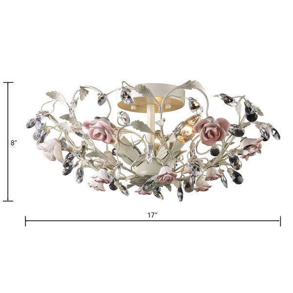 Heritage 17'' Wide 3-Light Semi Flush Mount - Cream