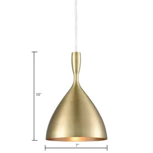 Spun Aluminum 7'' Wide 1-Light Mini Pendant - French Brass 2