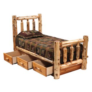 Cedar Log Three Drawer Underbed Dresser  - Double/Single - Vintage