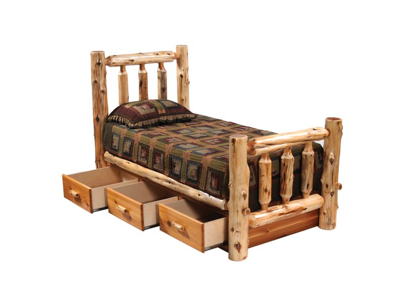 Cedar Log Three Drawer Underbed Dresser  - Double/Single - Vintage 2