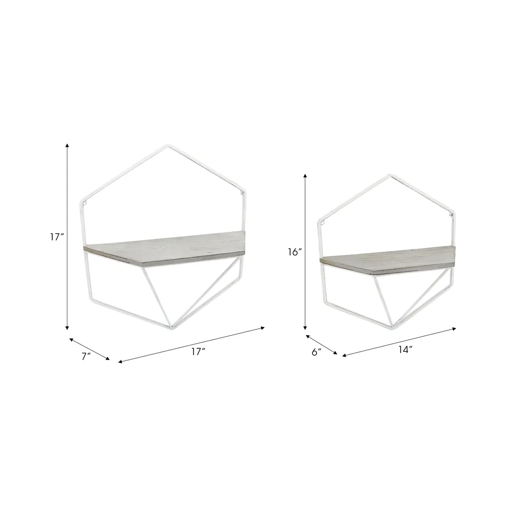 IRVINGMILL SET OF 2 WHITE WALL SHELF 17 (IN)