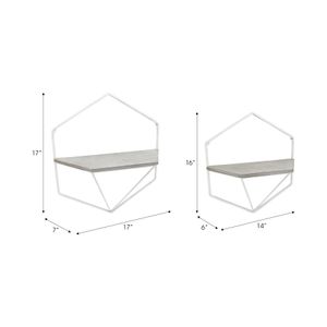 IRVINGMILL SET OF 2 WHITE WALL SHELF 17 (IN) 9