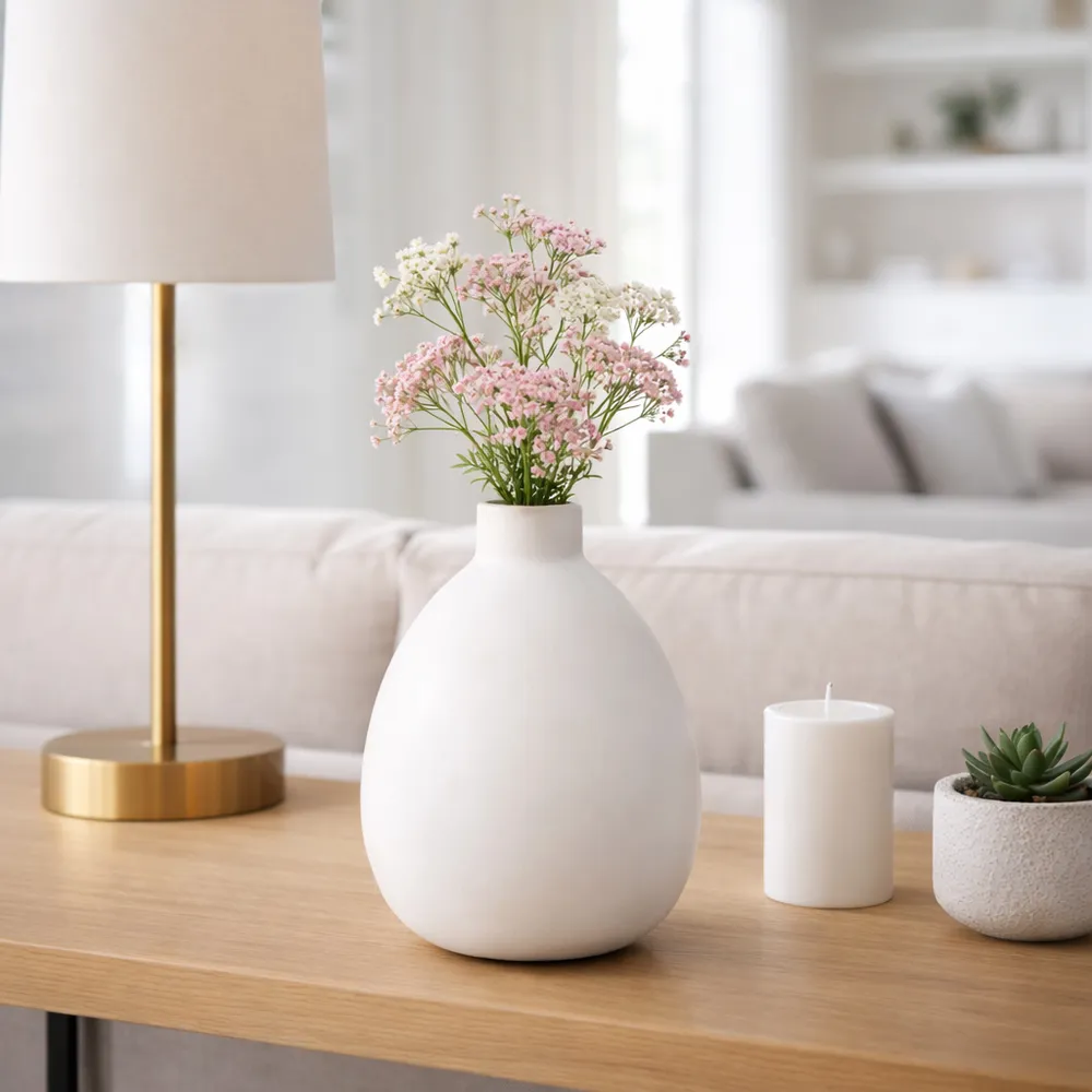 DUTTONSIDE WHITE VASE 10 (IN)