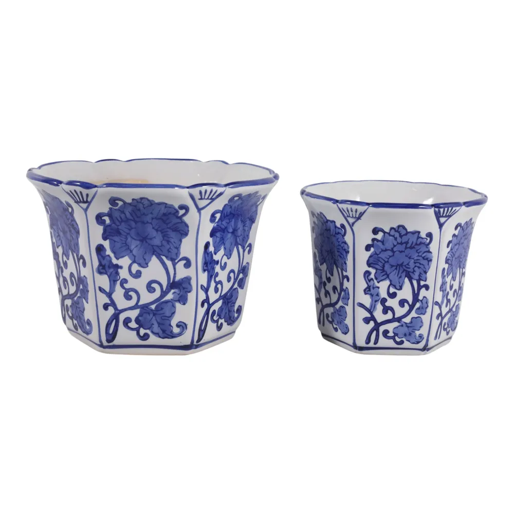GREERWELL SET OF 2 BLUE PLANTER 6 (IN)