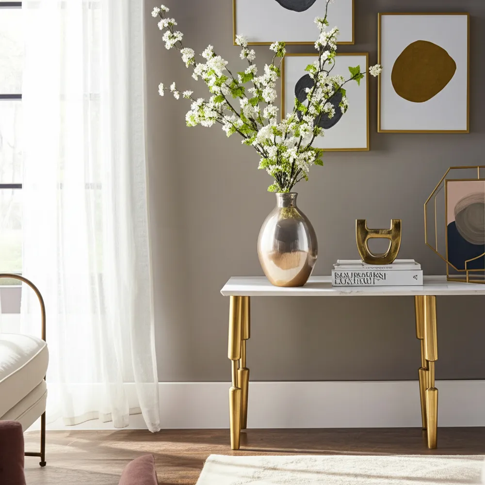 ELMONTDALE GOLD GLASS VASE 15 (IN)