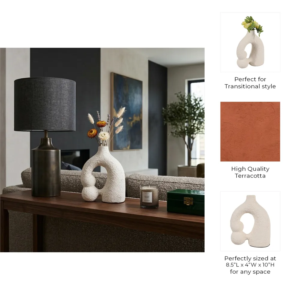 EMMONSHAM WHITE VASE 10 (IN)