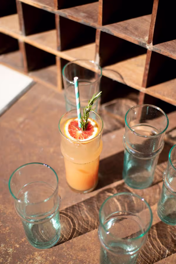 Tall Recycled Moroccan Style Tea Glass