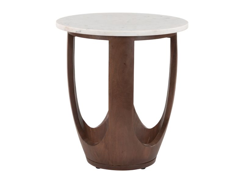 Vaan Side Table White & Walnut 3