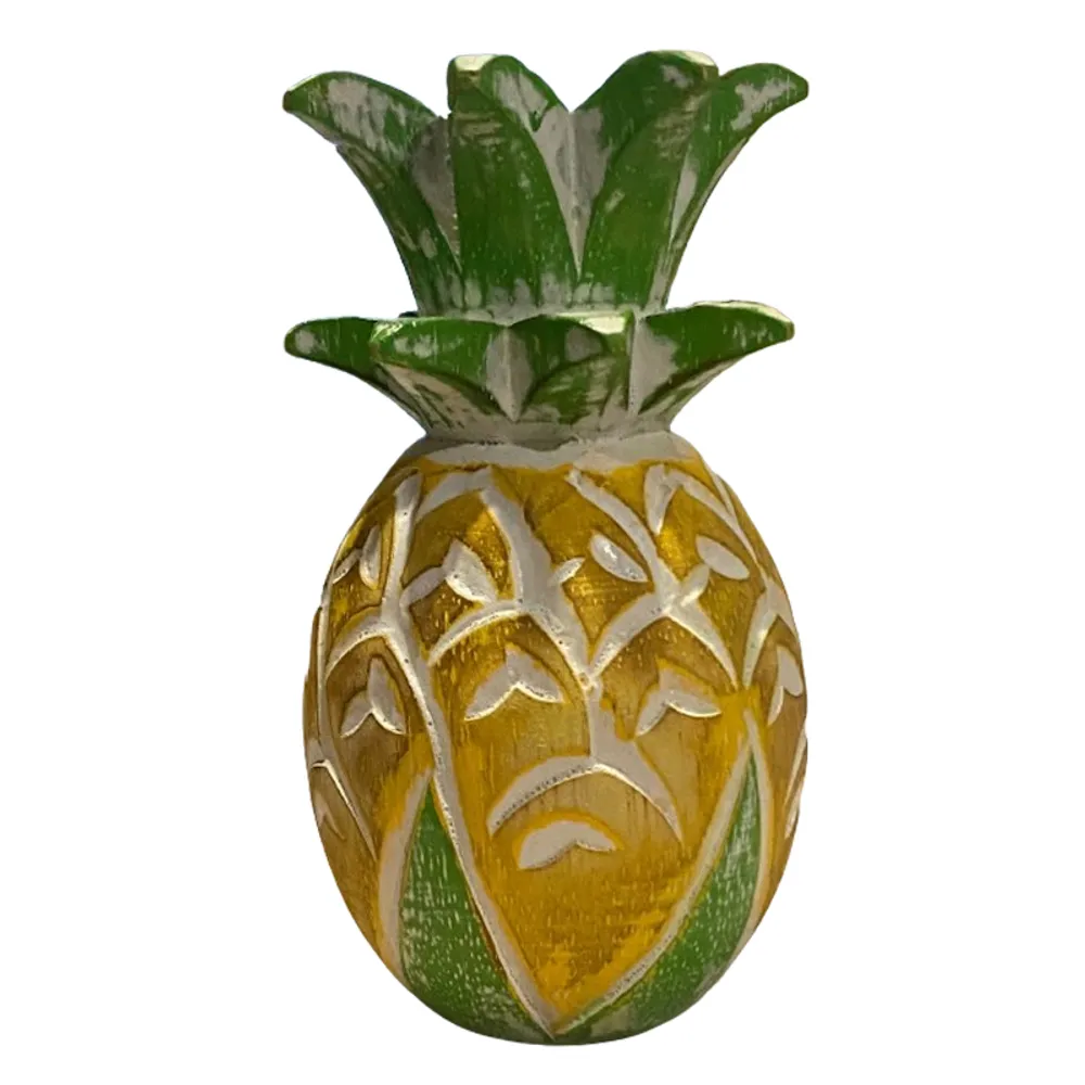 10" CARVED PINEAPPLE YELLOW/GREEN