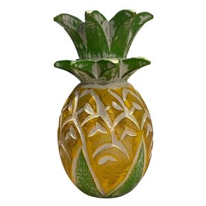 10" CARVED PINEAPPLE YELLOW/GREEN 1