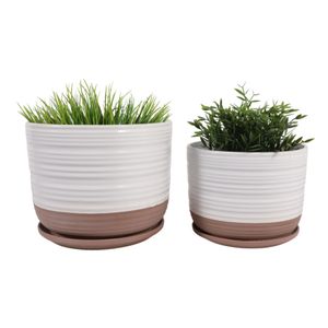 FIONAOAK SET OF 2 WHITE PLANTER 10 (IN) 3