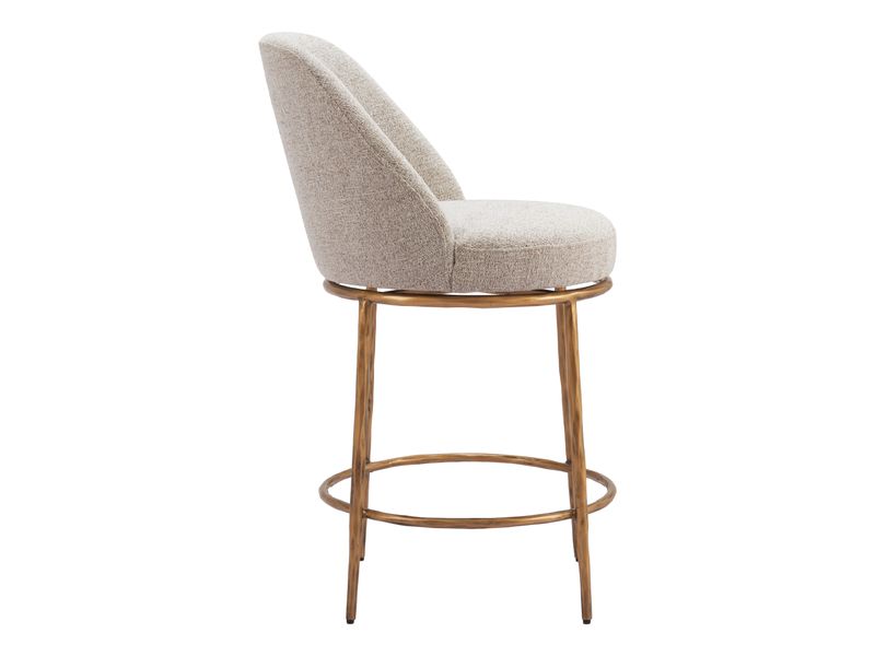 Nordhavn Swivel Counter Stool Beige & Gold 3