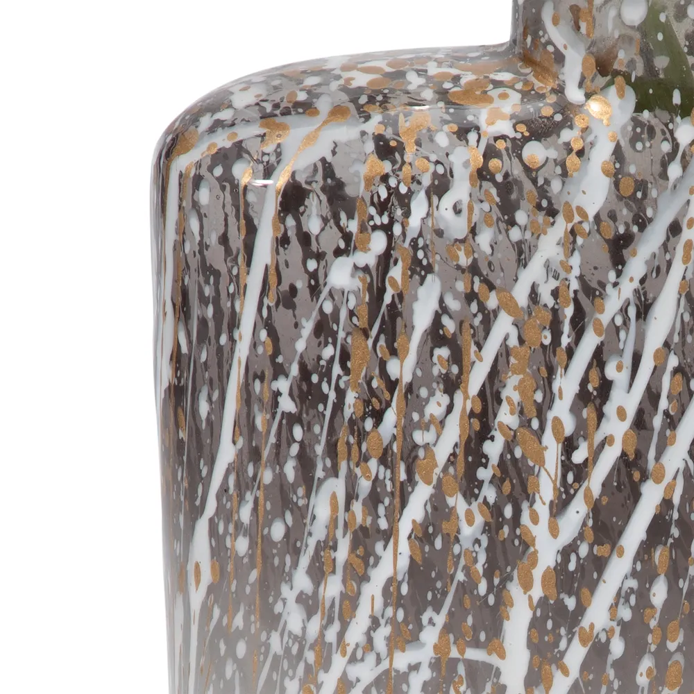 STONEWOOD IVORY GLASS VASE 10 (IN)