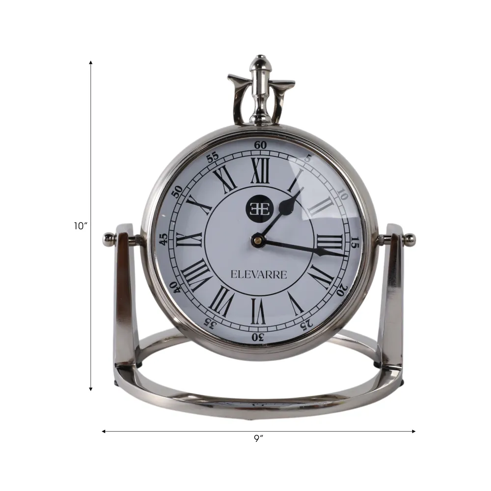 GROVERTON SILVER CLOCK 10 (IN)