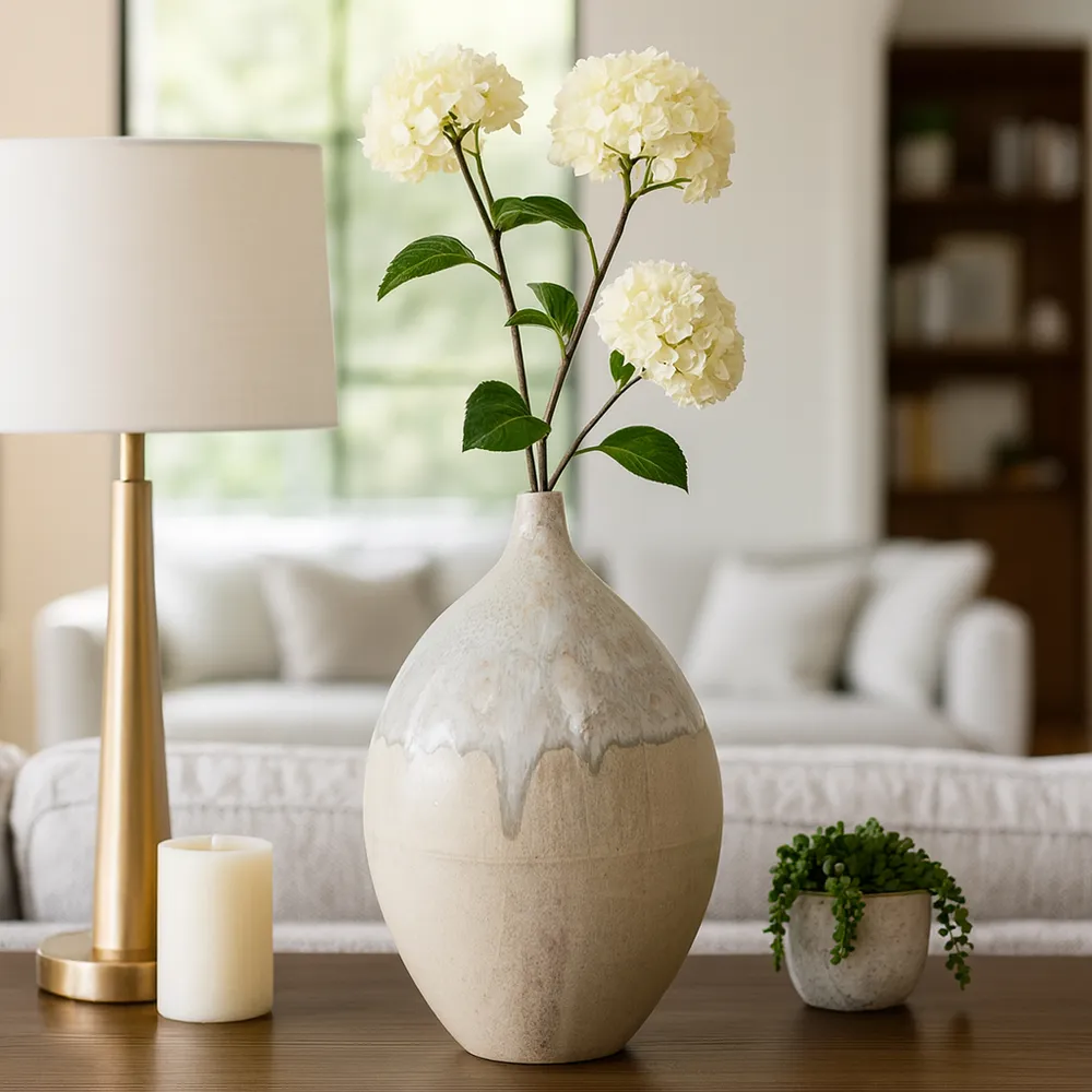 EMMETOAK CREAM VASE 18 (IN)