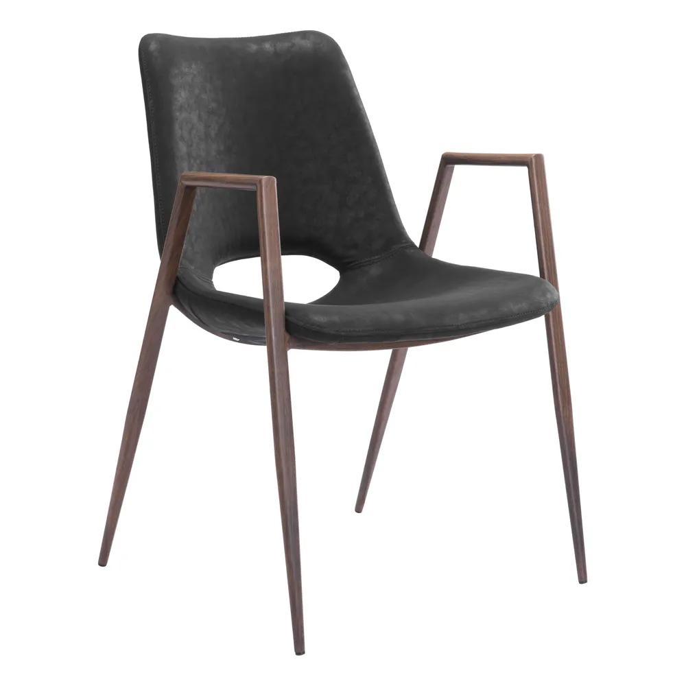 Desi Dining Chair Black & Walnut