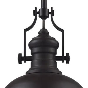 Chadwick 13″ Wide 1-Light Pendant - Oiled Bronze 4