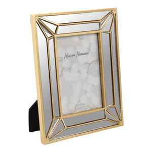 4X6 RESIN DECO MIRRORED BORDER PHOTO FRAME, GOLD 3