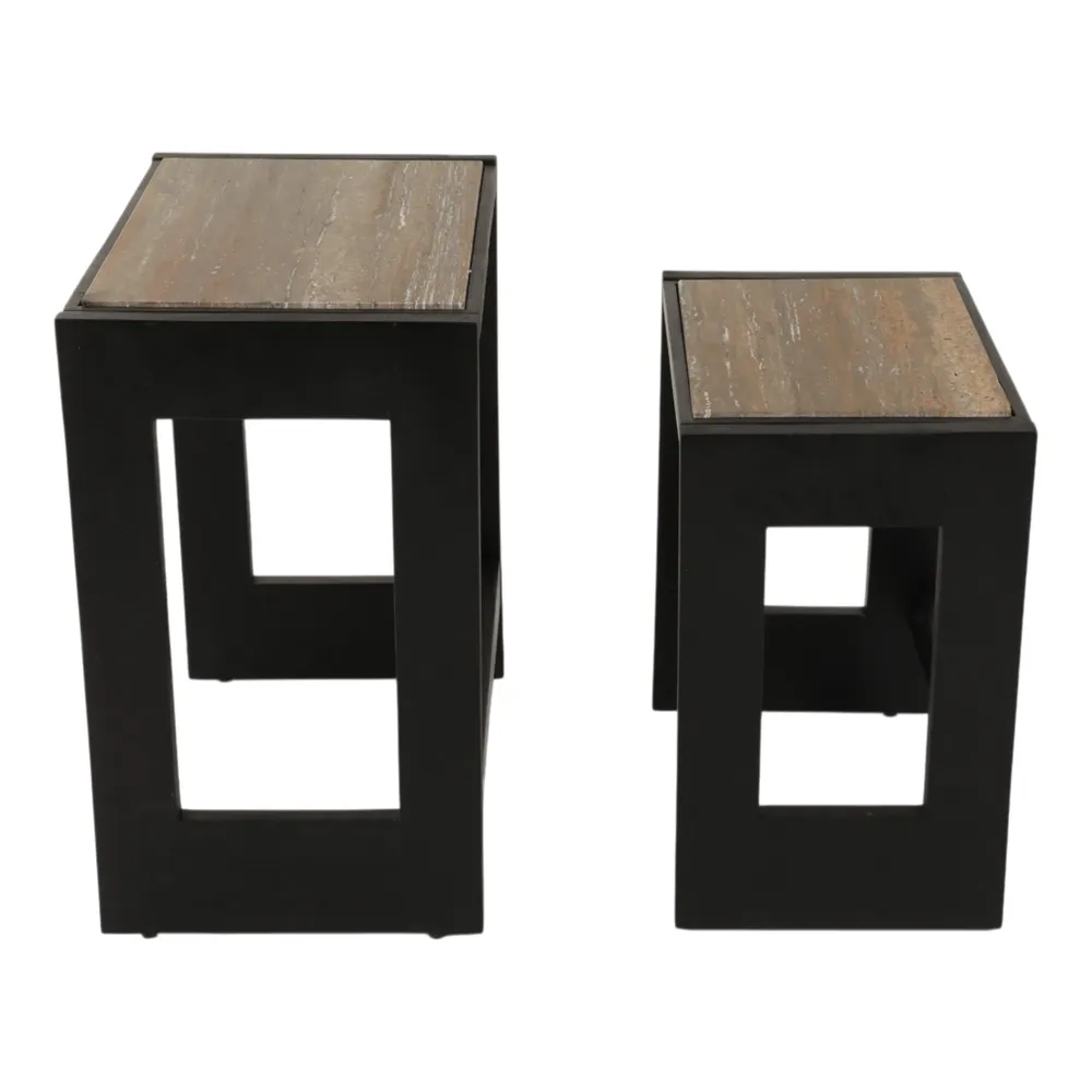 S/2 20/24"WENSTON ACACIA WD ACCENT TBLES,BRWN 2BXS