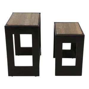S/2 20/24"WENSTON ACACIA WD ACCENT TBLES,BRWN 2BXS 5