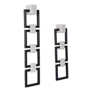 RHEAVIEW SET OF 2 BLACK WALL SCULPTURES 32 (IN) 3