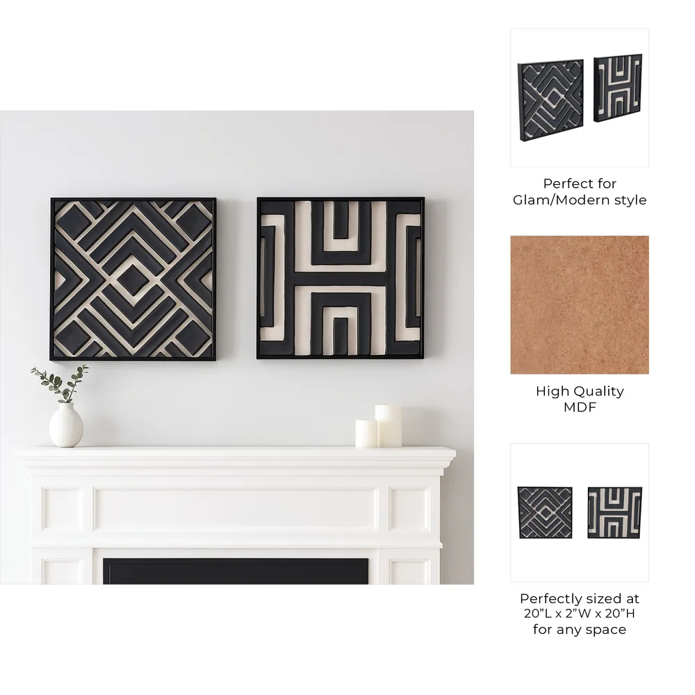 HALEHAVEN SET OF 2 BLACK ART 20 (IN)