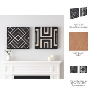 HALEHAVEN SET OF 2 BLACK ART 20 (IN) 9