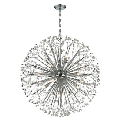 Dandelion 36″ Wide 19-Light Chandelier - Polished Chrome