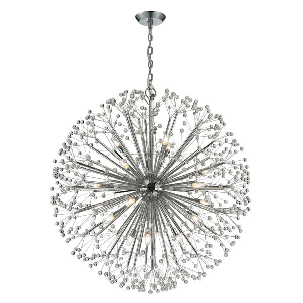 Dandelion 36'' Wide 19-Light Chandelier - Polished Chrome